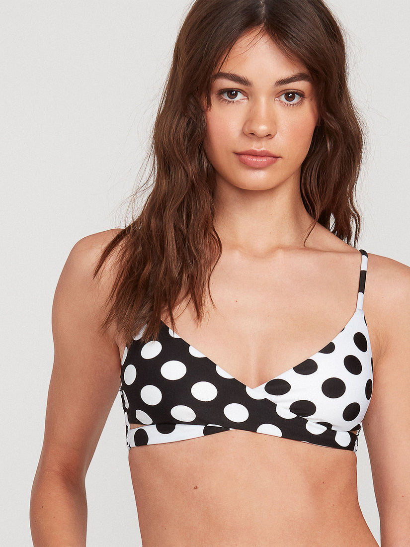 ITS A NEW DOT CROP TOP - BLACK