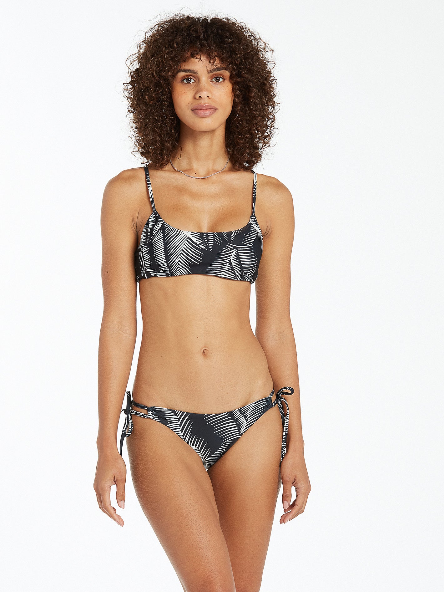 Stay or Leaf Scoop Bikini Top - Black