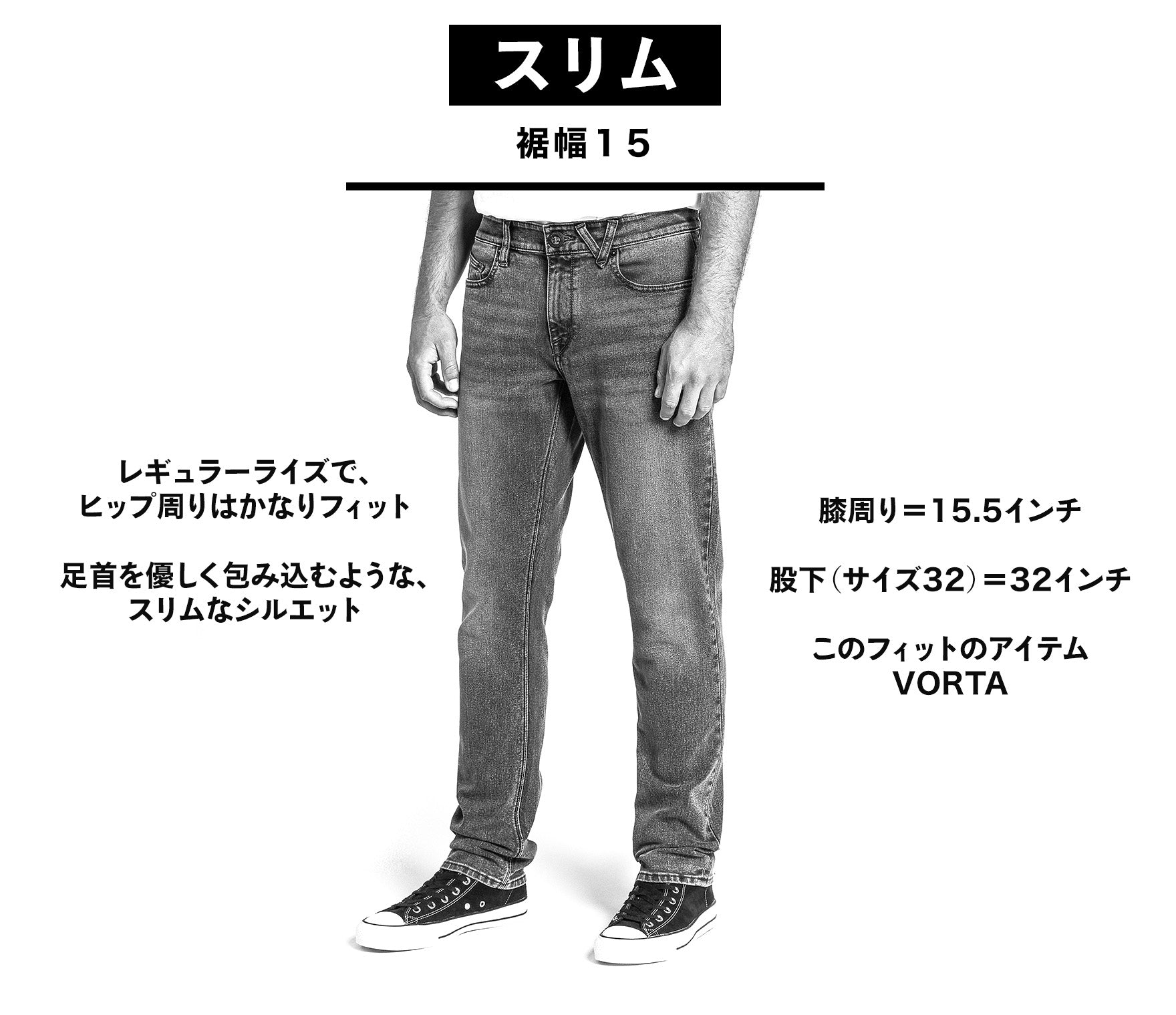 Vorta Slim Fit Jeans - Black on Black – Volcom Japan