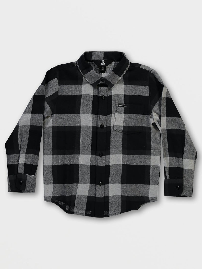 Little Boys Curwin Long Sleeve Flannel - Black Grey