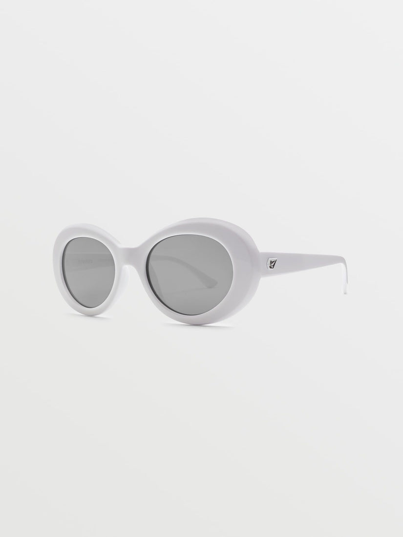 STONED SUNGLASSES - GLOSS WHITE/GRAY SILVER FLASH