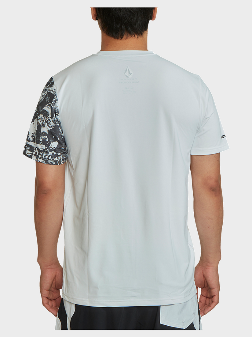 Japan Collage Short Sleeve Rashguard - White