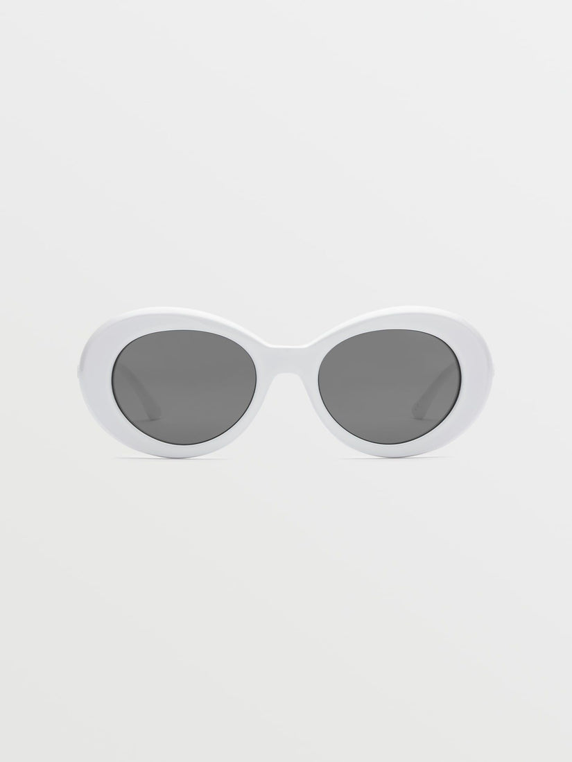 STONED SUNGLASSES - GLOSS WHITE/GRAY SILVER FLASH